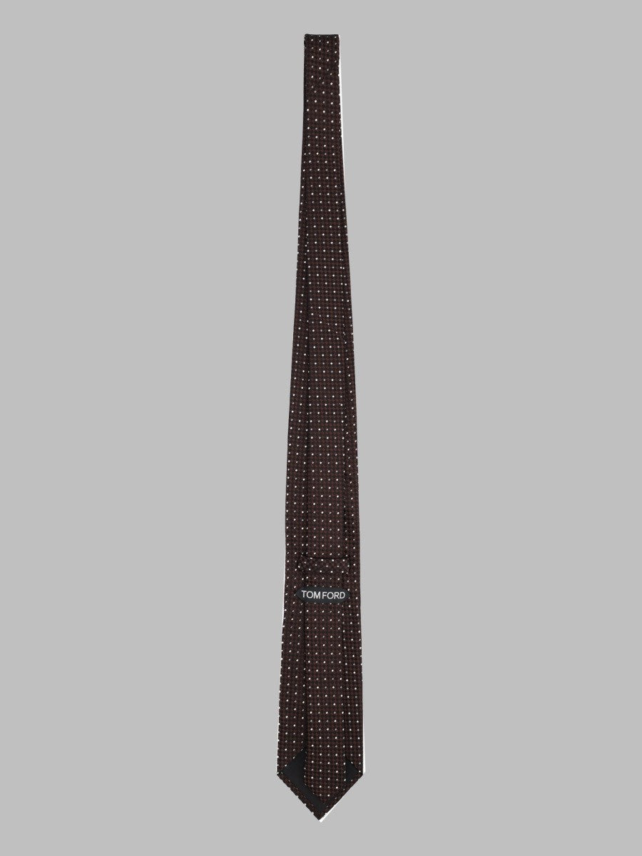 Tom Ford Men's Cravatta in Jacquard DI Seta Brown