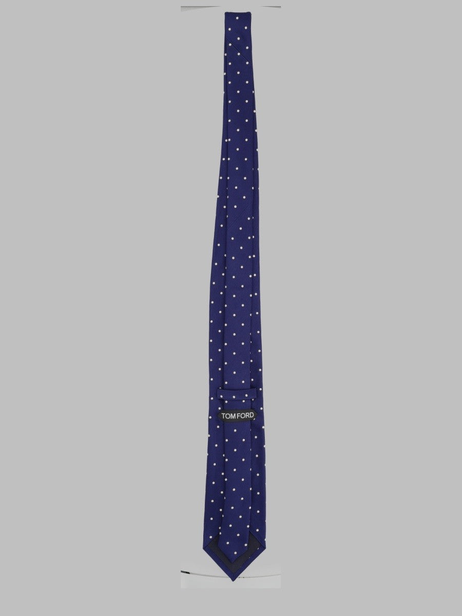 Tom Ford Men's Cravatta in Jacquard DI Seta Blue
