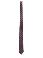 Saint Laurent Men's Jacquard Silk Tie Red