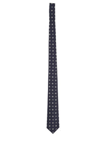 Saint Laurent Men's Jacquard Silk Tie Blue