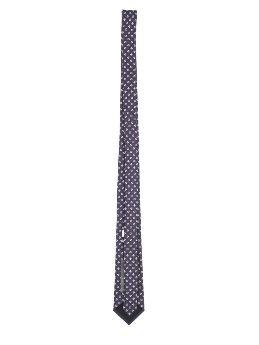 Saint Laurent Men's Jacquard Silk Tie Blue, view 2