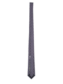 Saint Laurent Men's Jacquard Silk Tie Blue, view 2