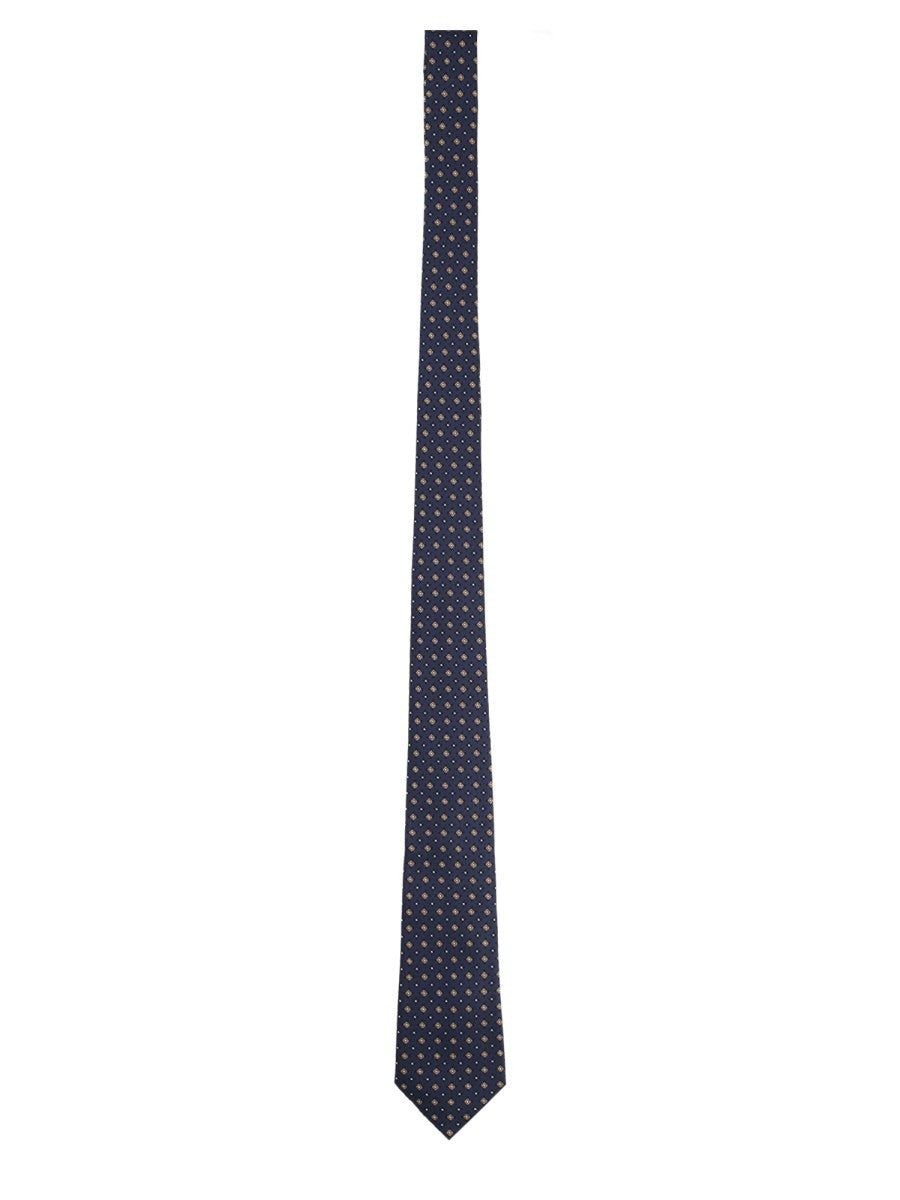 Saint Laurent Men's Jacquard Silk Tie Blue