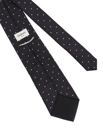 Saint Laurent Men's Jacquard Silk Tie Blue, view 3