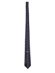 Saint Laurent Men's Jacquard Silk Tie Blue, view 2