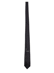 Saint Laurent Men's Jacquard Silk Tie Blue, view 2