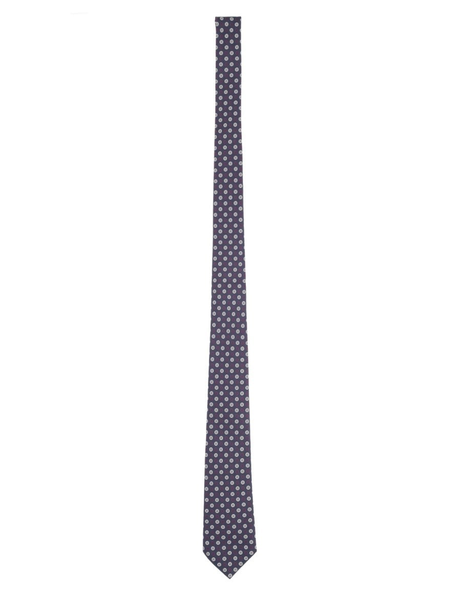 Saint Laurent Men's Jacquard Silk Tie Blue