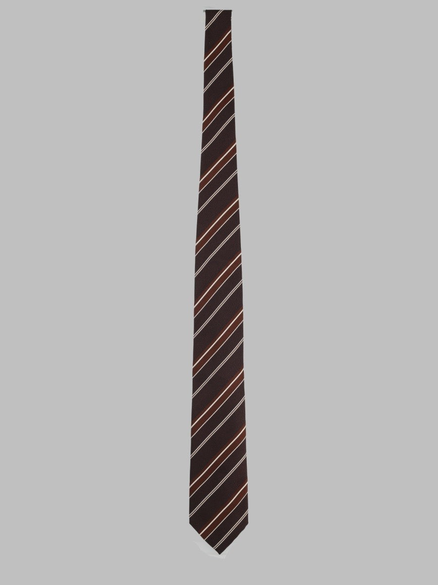 Tom Ford Men's Cravatta in Seta Righe Diagonali Brown