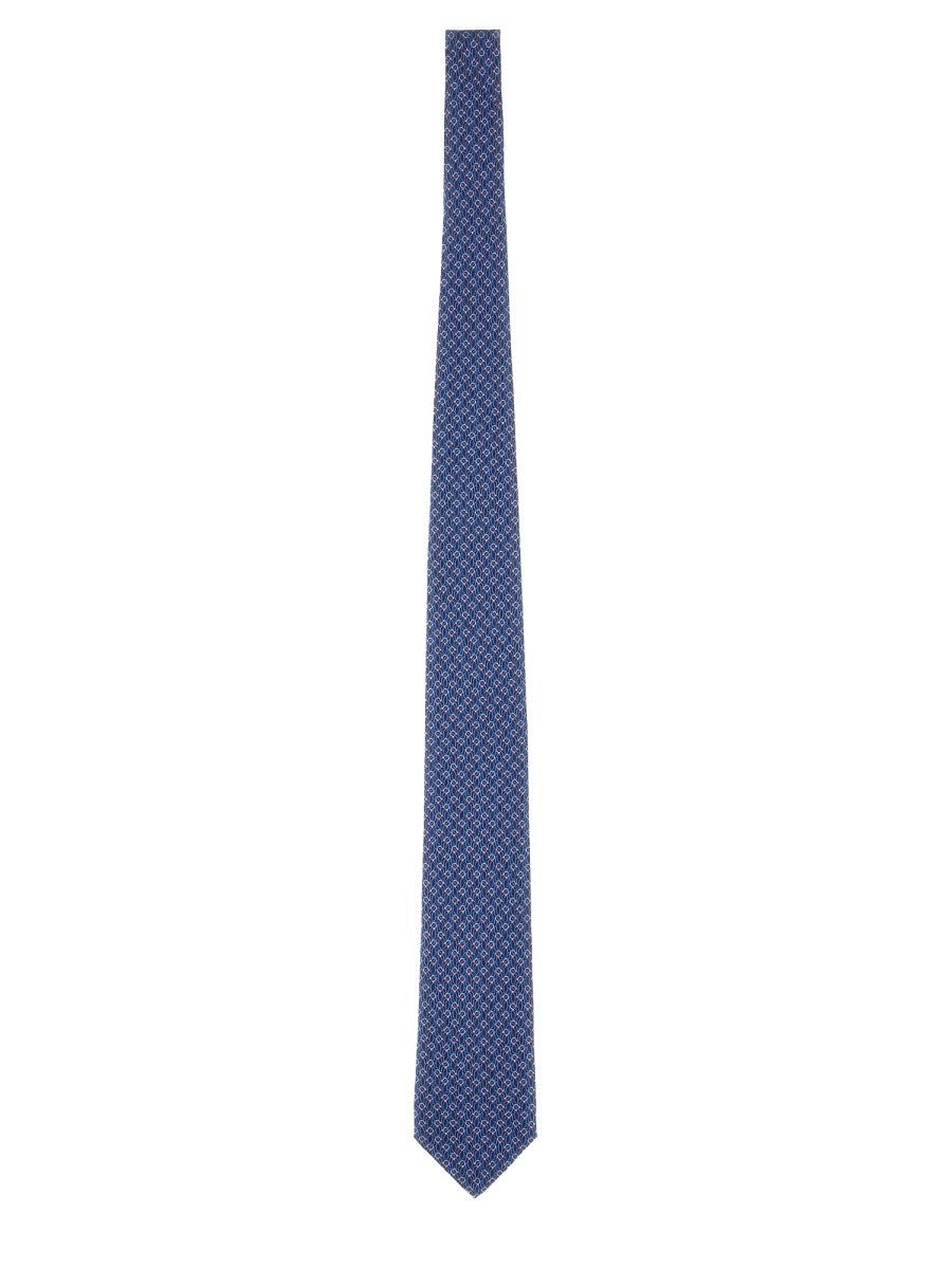 Ferragamo Men's Silk Tie Blue