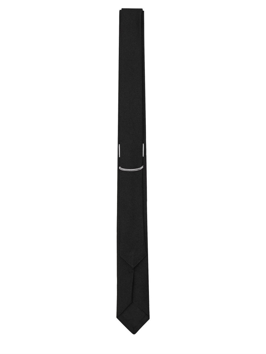 Saint Laurent Unisex Silk Tie Black, view 2
