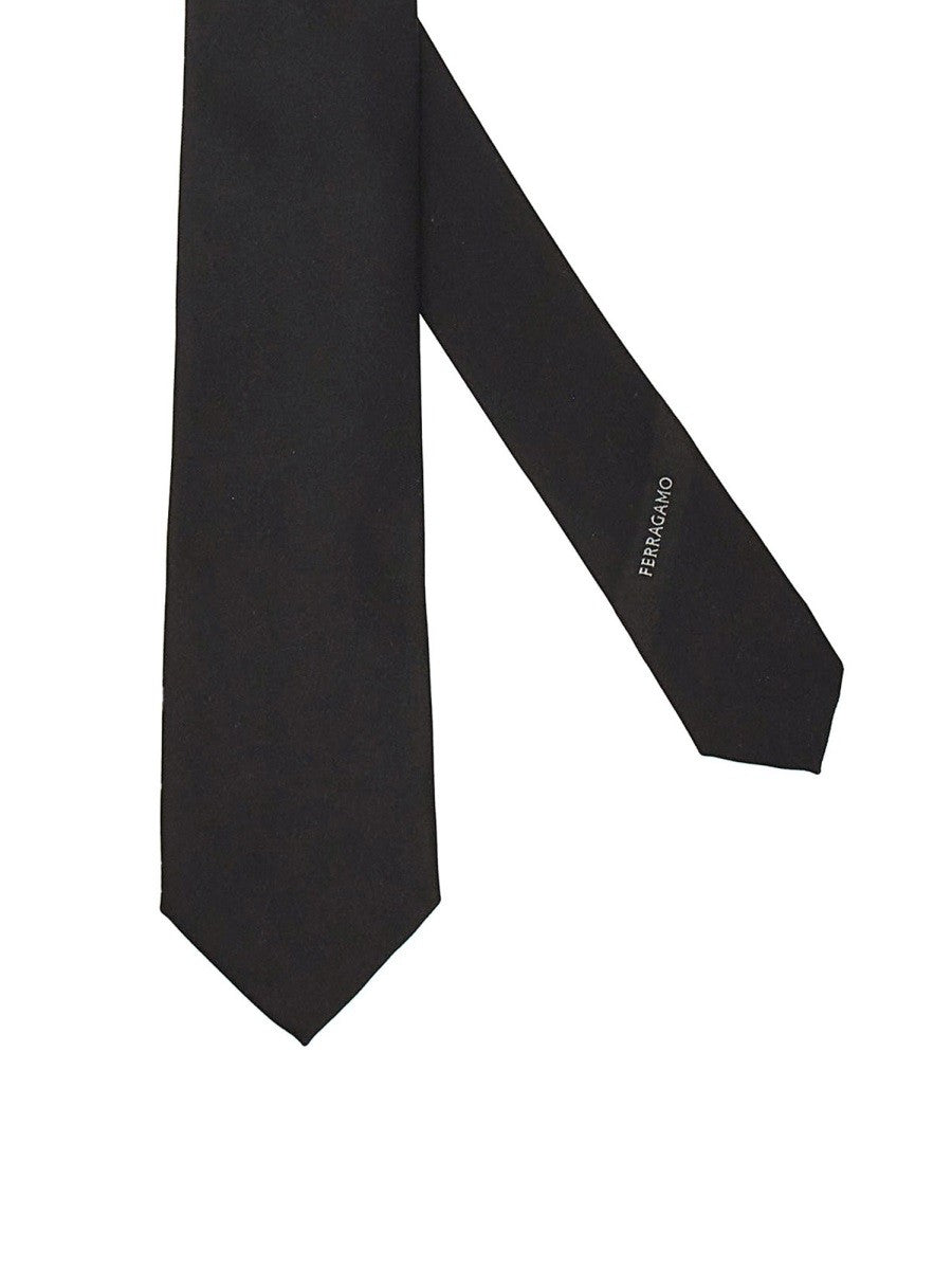 Ferragamo Men's Silk Tie Black, view 2