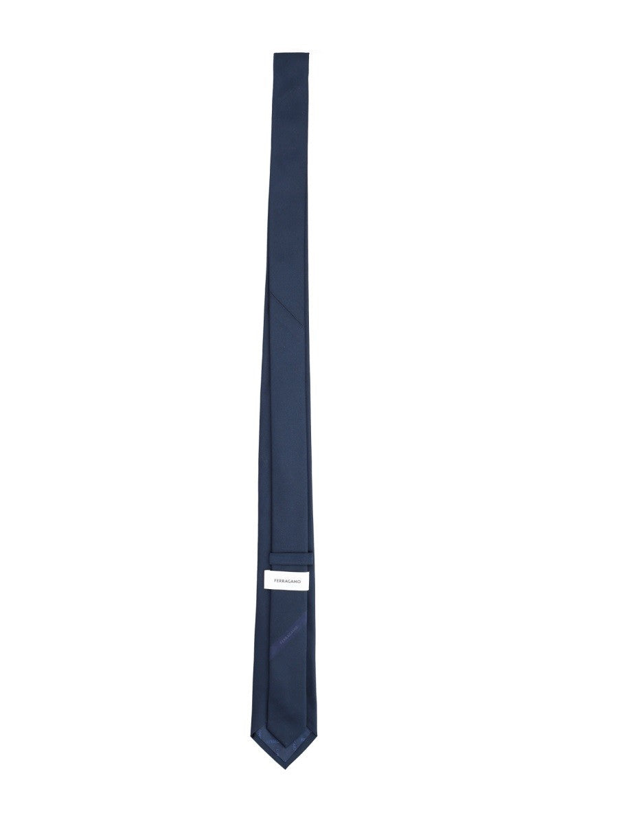 Ferragamo Men's Cravatta in Seta Blue
