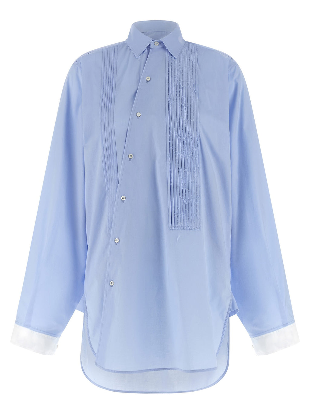 Maison Jejia Crazy Smoking Plissée Shirt Blue