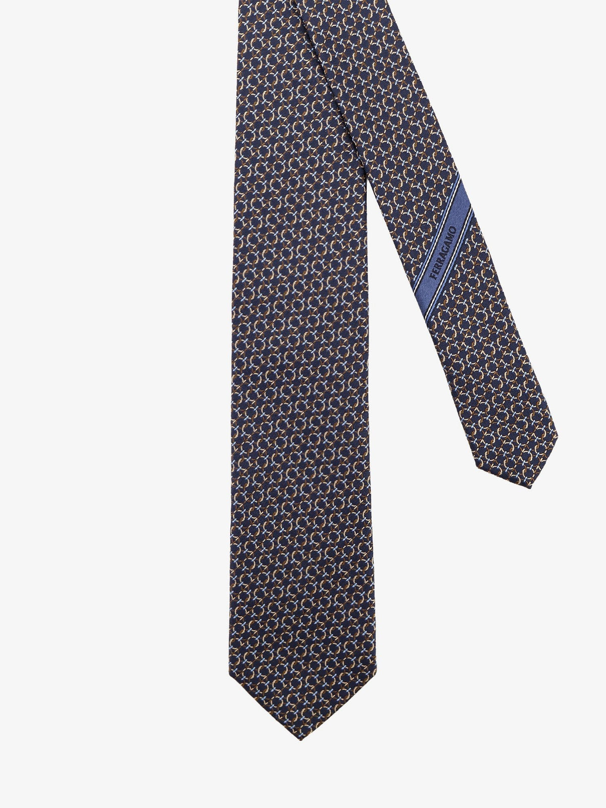 Ferragamo Men's Crema Silk Tie Brown, view 2
