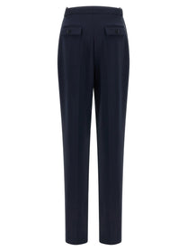 Elisabetta Franchi Crepe De Chine Pants Blue