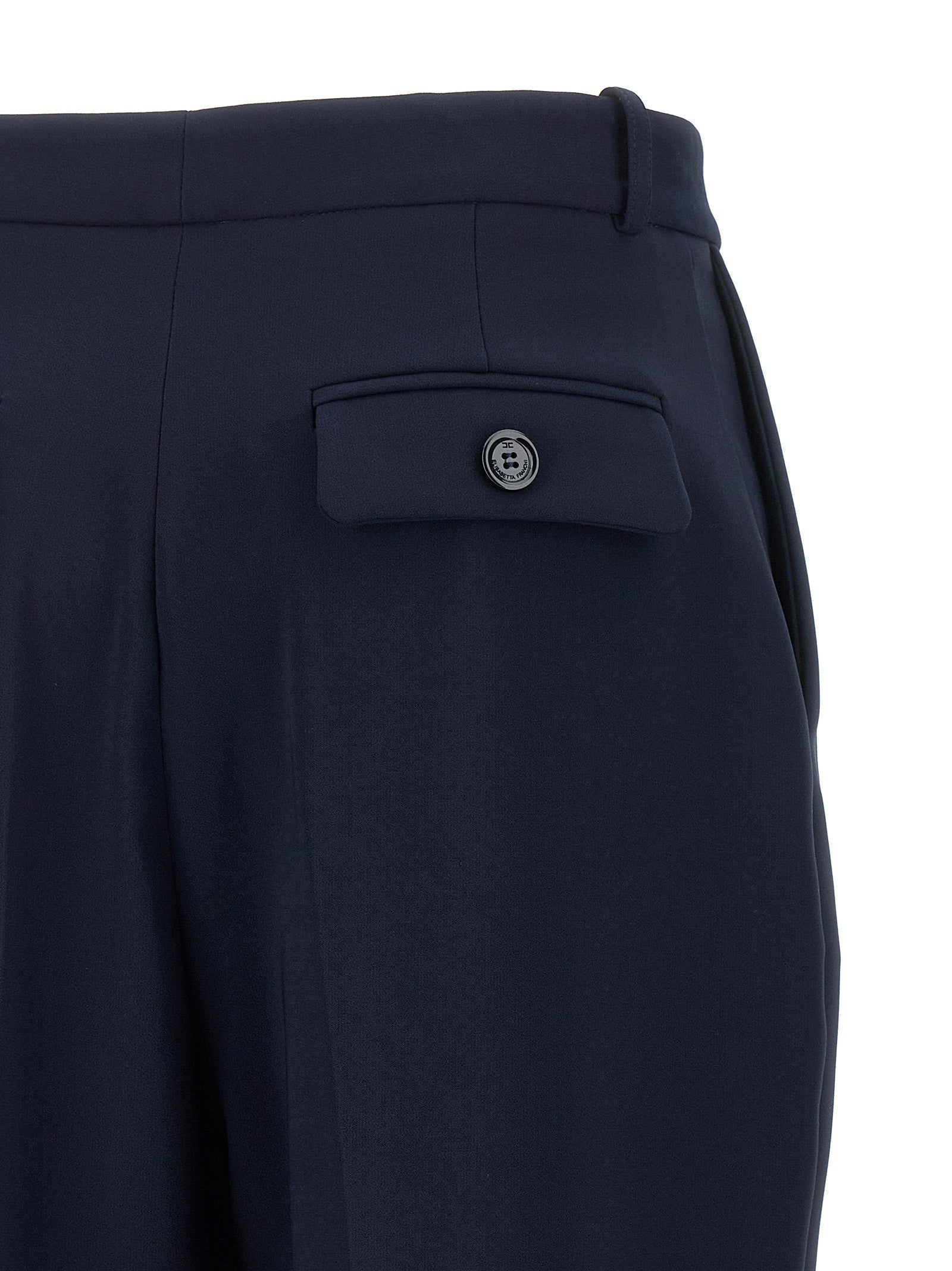 Elisabetta Franchi Crepe De Chine Pants Blue