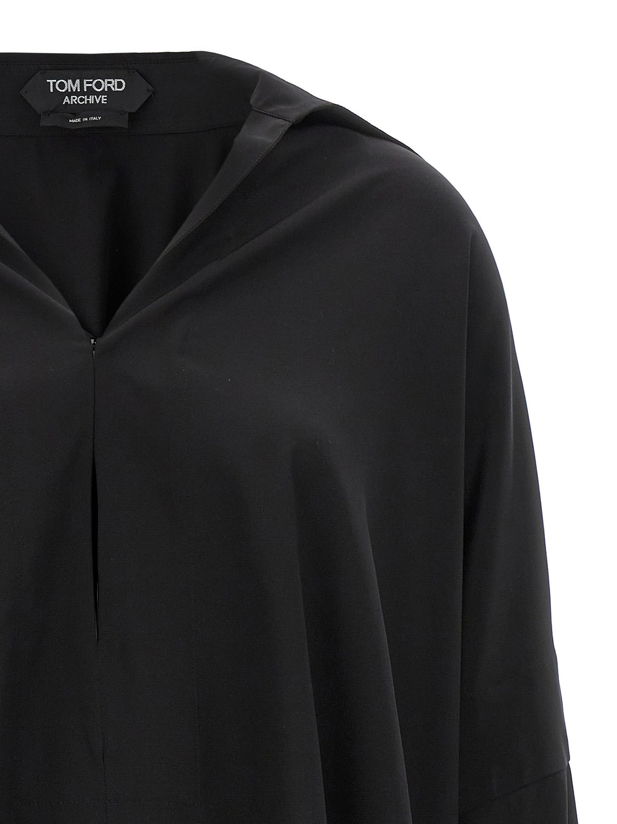 Tom Ford Crepe De Chine Shirt Black, view 3