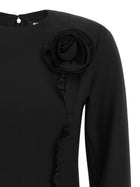 ROTATE Birger Christensen Crêpe Dress Black, view 3