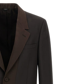 Fendi Crepe Wool Blazer Brown