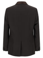 Fendi Crepe Wool Blazer Brown, view 2