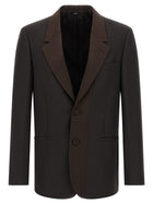 Fendi Crepe Wool Blazer Brown