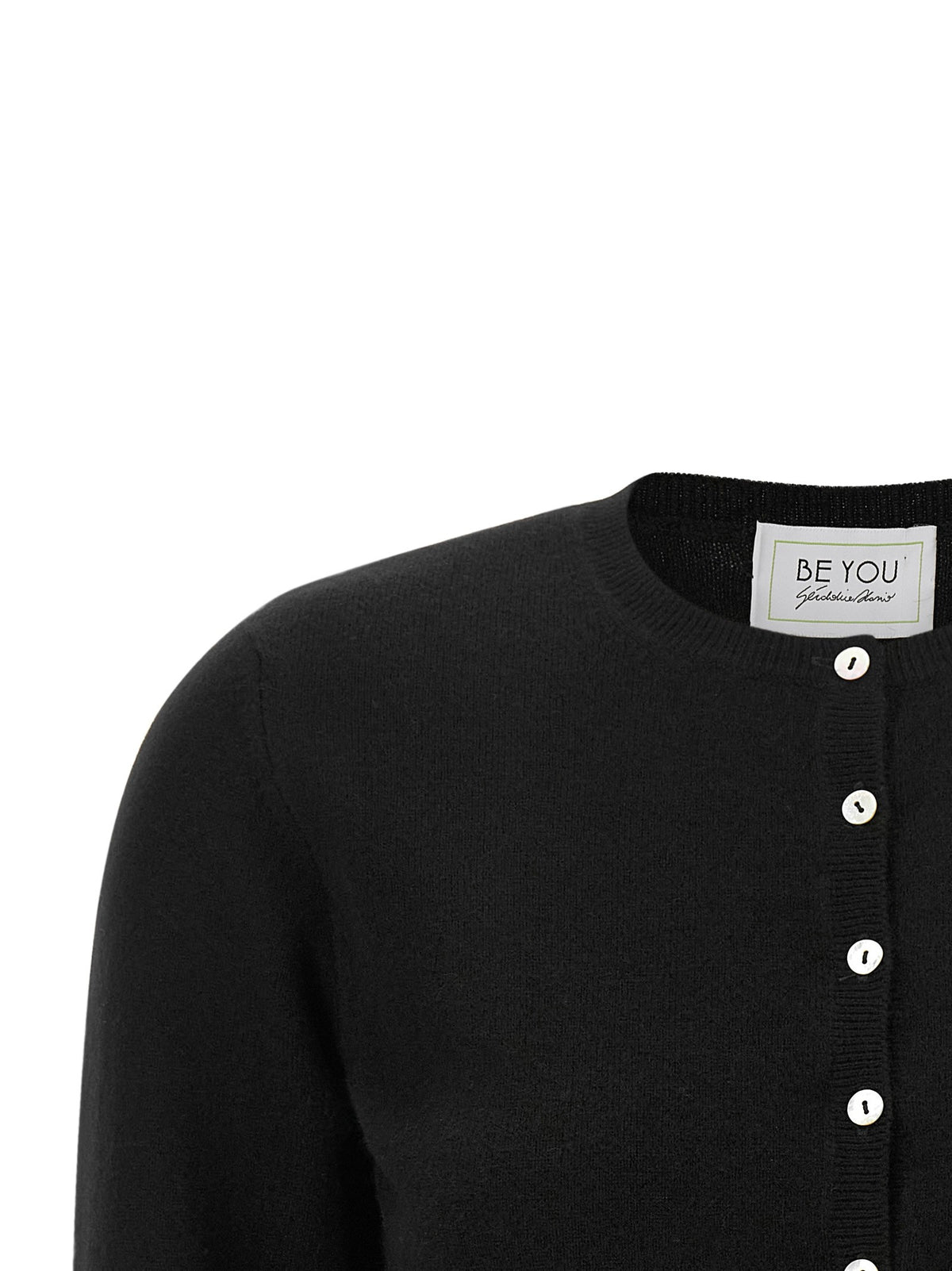 Be You Crew Neck Cardigan Black, view 3