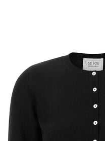 Be You Crew Neck Cardigan Black, view 3