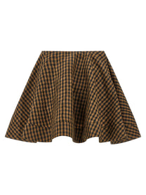 Ganni Crinckled Taffetà Skirt Brown
