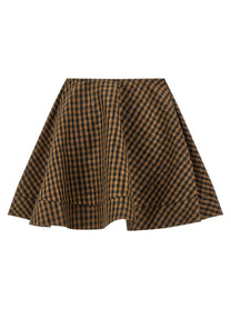 Ganni Crinckled Taffetà Skirt Brown
