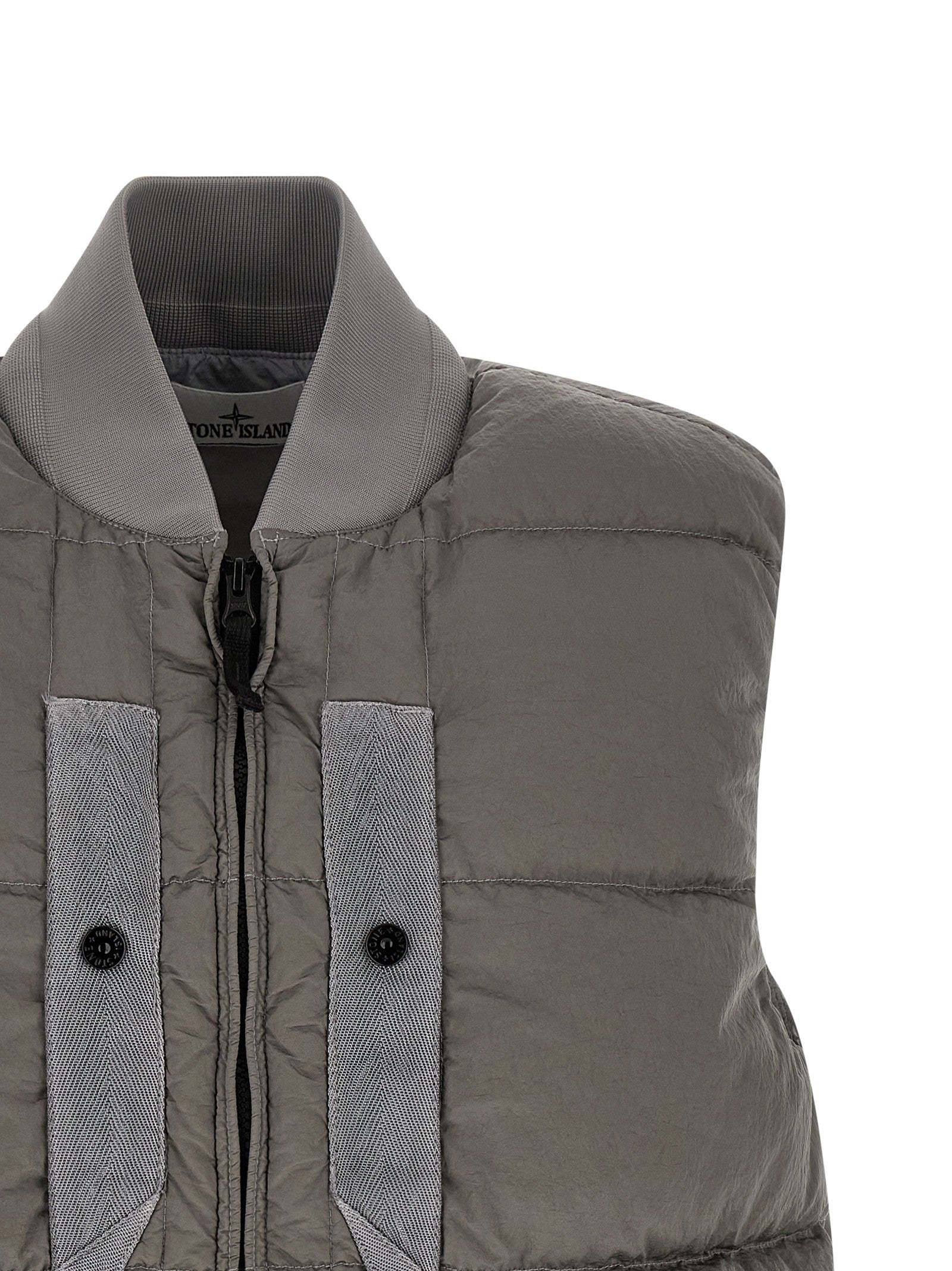 Stone Island Crinkled Effect Vest Grey