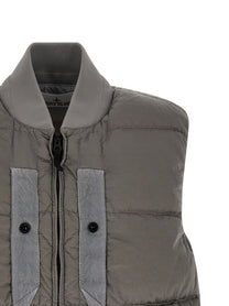 Stone Island Crinkled Effect Vest Grey