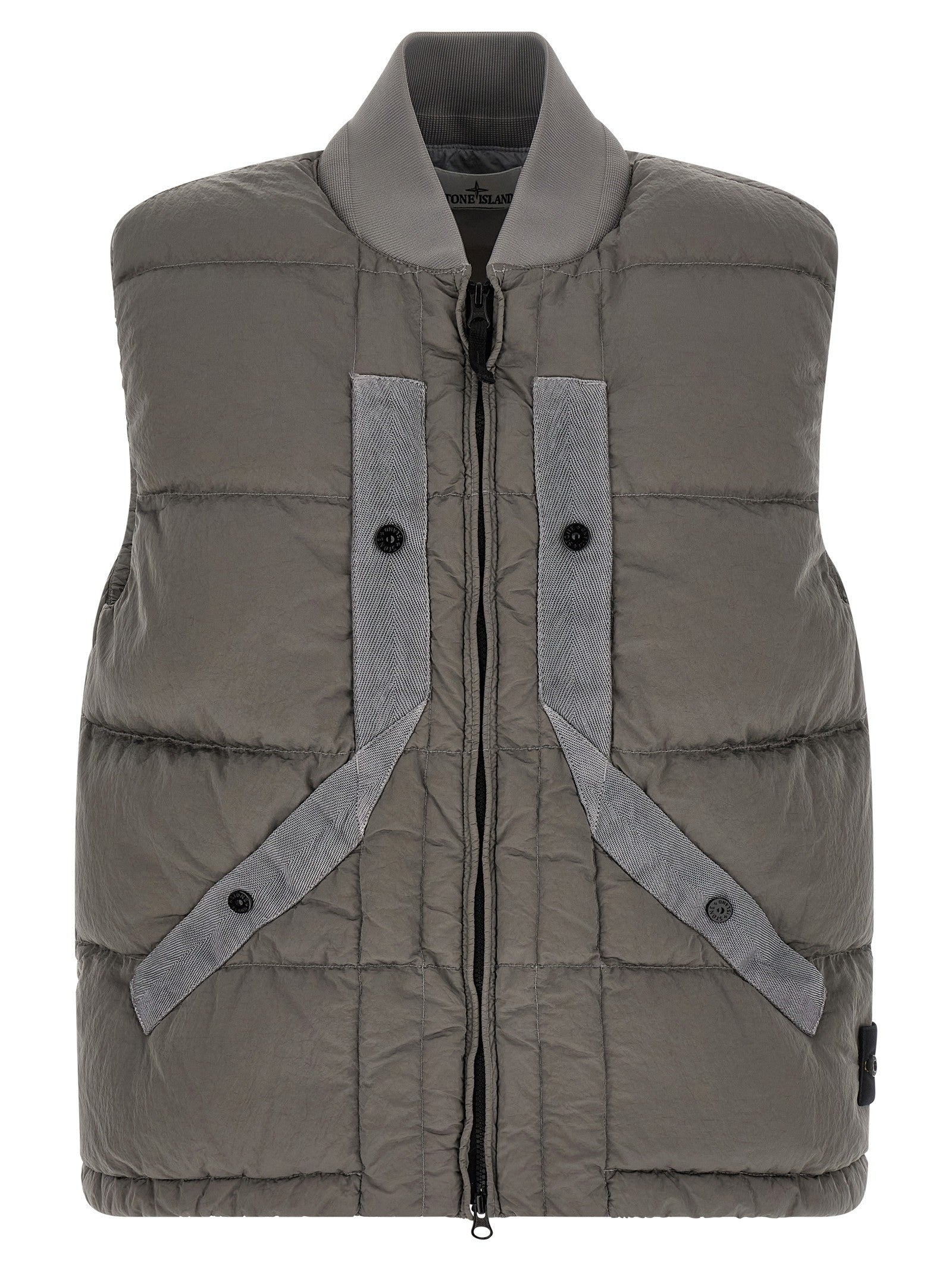 Stone Island Crinkled Effect Vest Grey