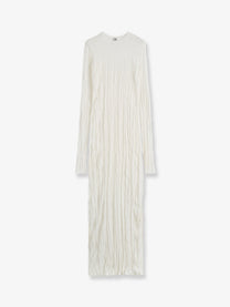 Toteme Women's Crinkled Viscose and Recycled Material Dress White