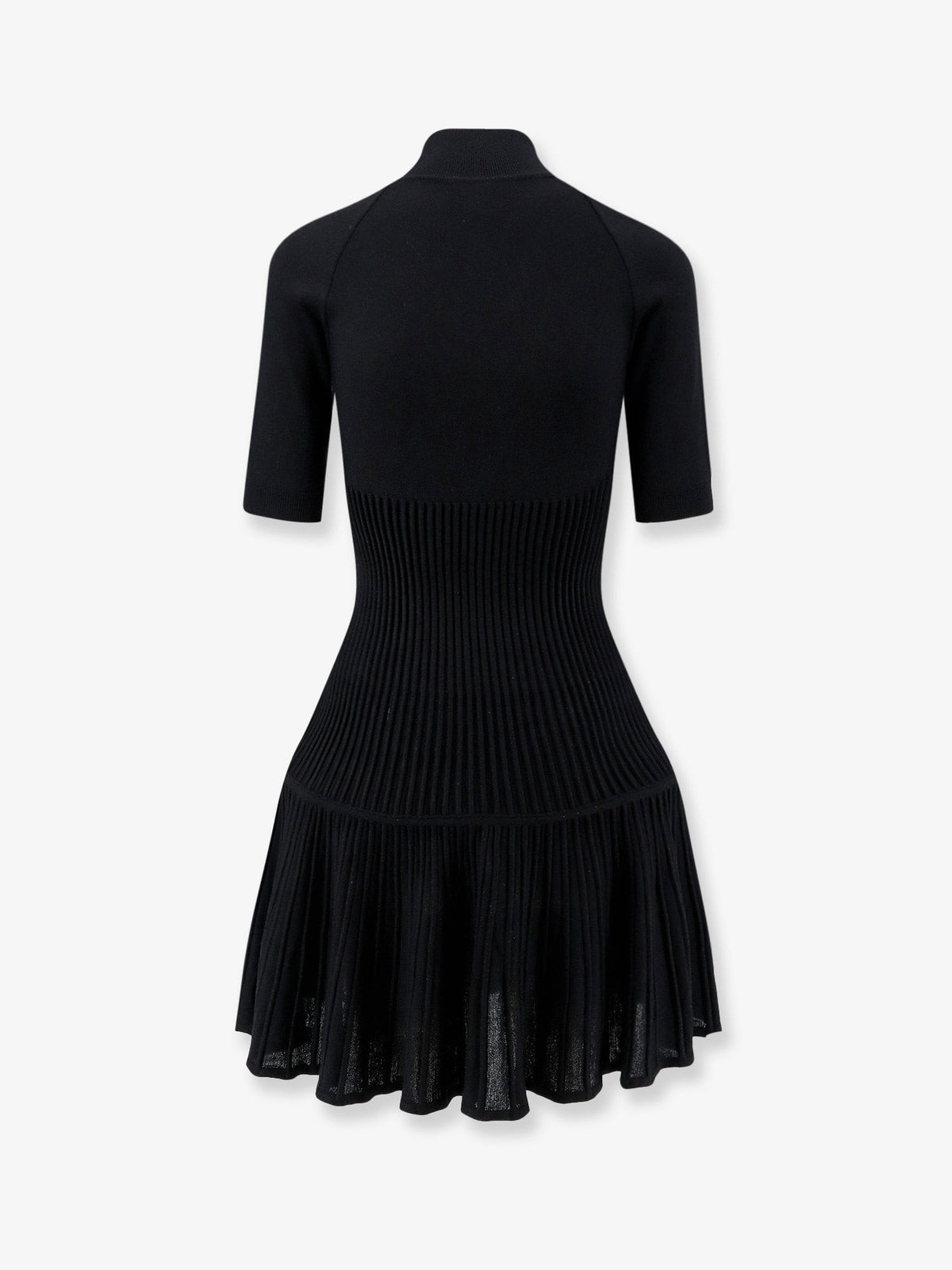 ALAÏA Women's Crinoline Wool Blend Short Dress Black, view 2