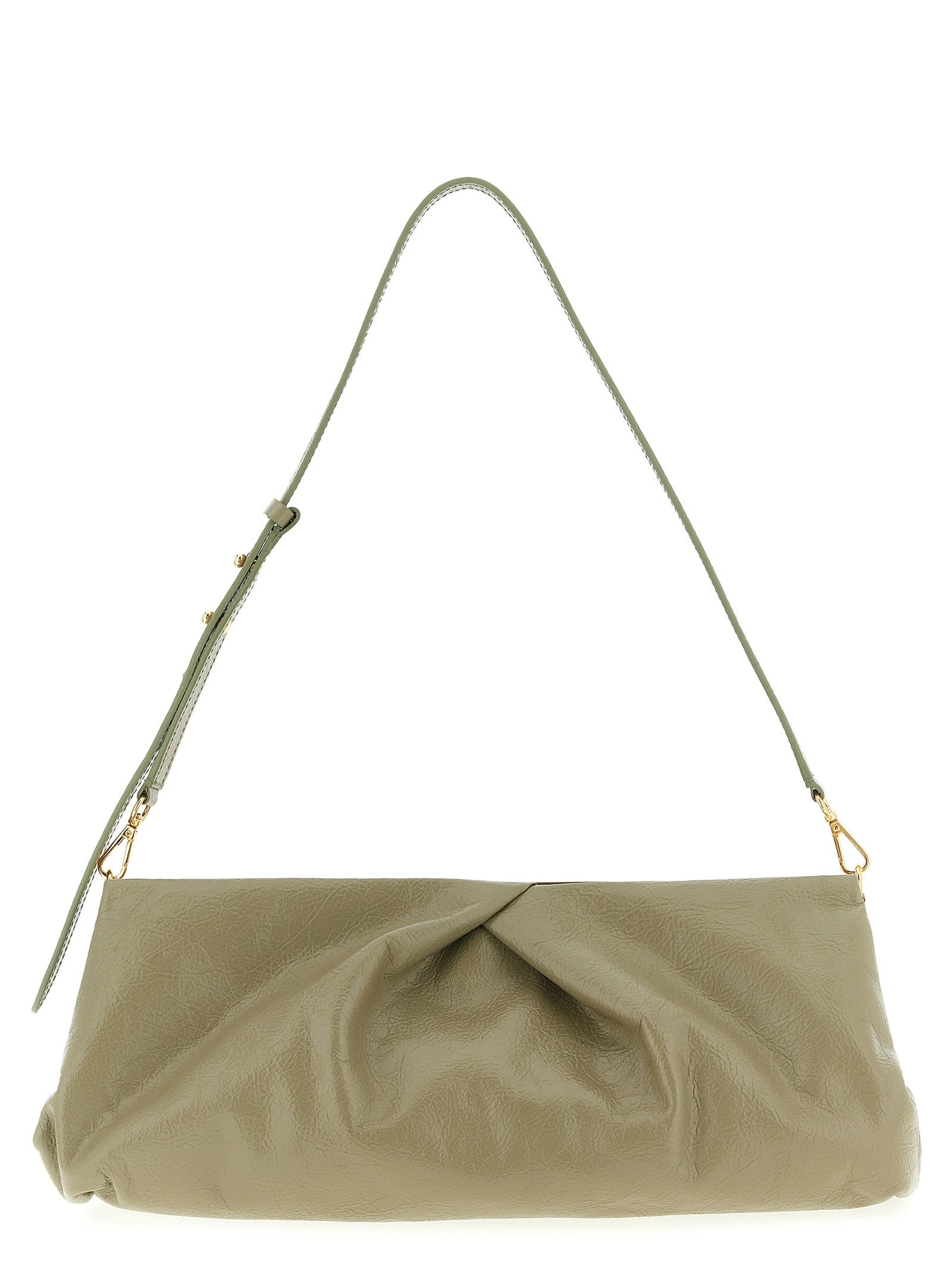 Dries Van Noten Crisp Big Clutch Green