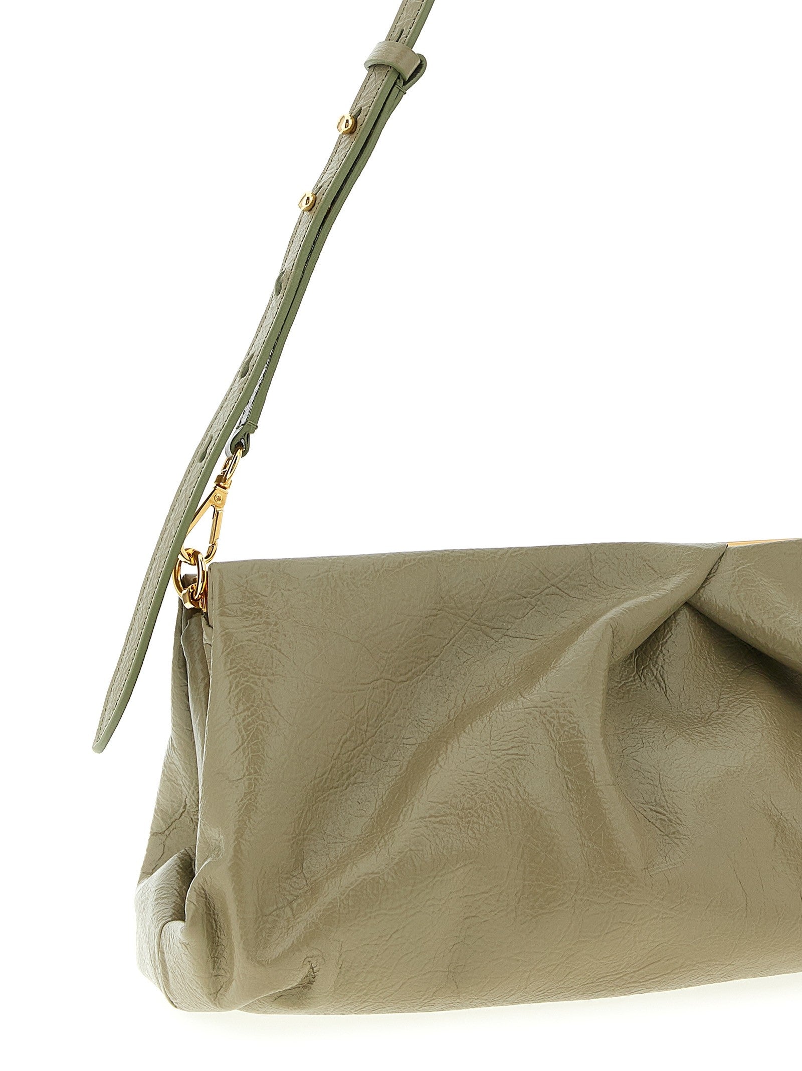 Dries Van Noten Crisp Big Clutch Green