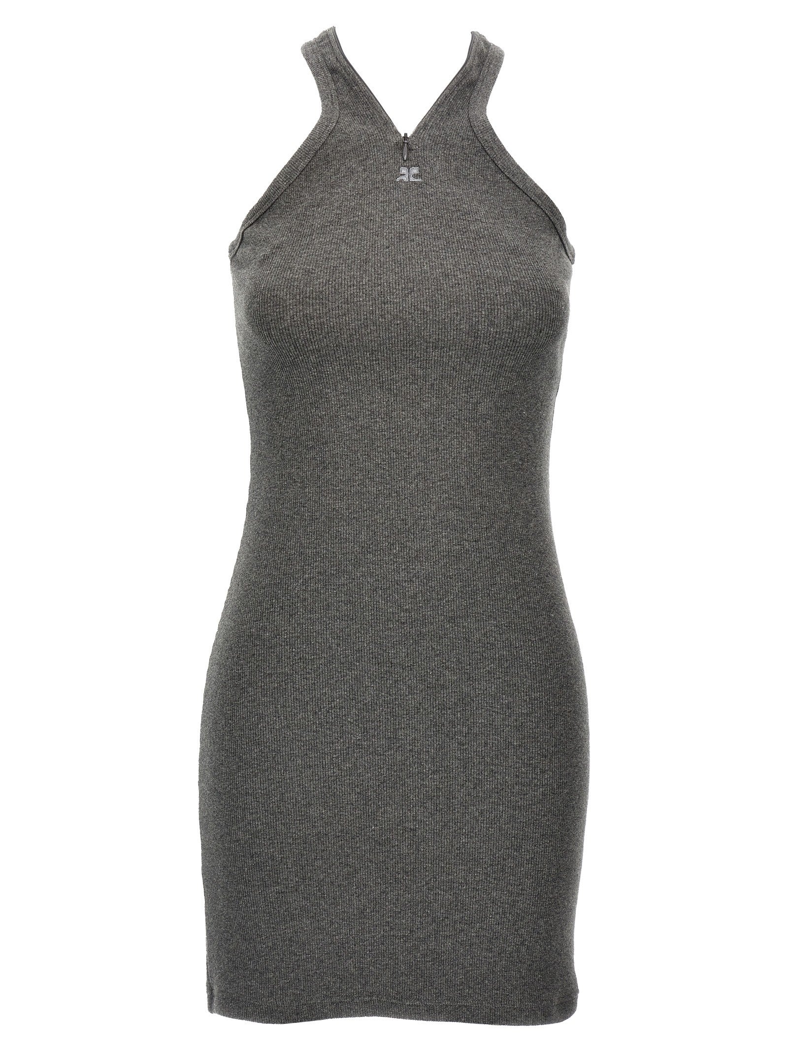 courrèges Criss Cross 90s Mini Dress Grey
