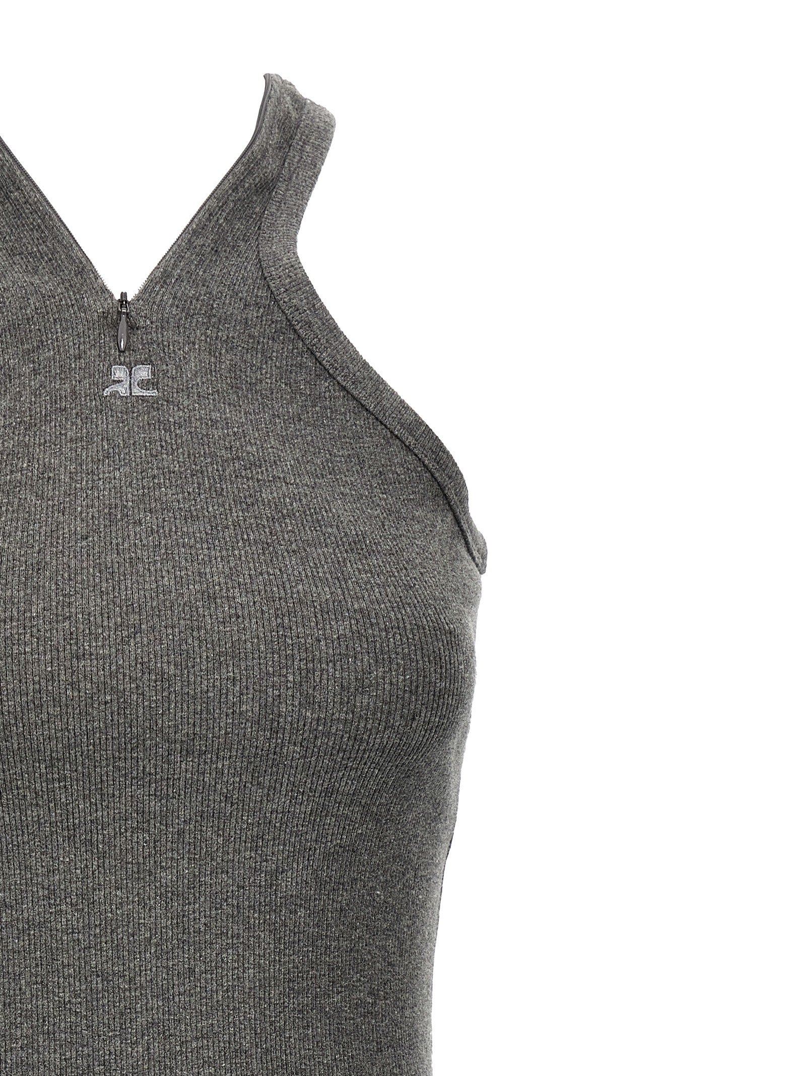 courrèges Criss Cross 90s Mini Dress Grey