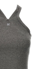 courrèges Criss Cross 90s Mini Dress Grey