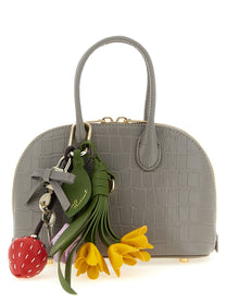 self-portrait Croc Leather Mini Toast Handbag Grey