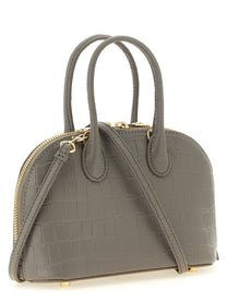 self-portrait Croc Leather Mini Toast Handbag Grey