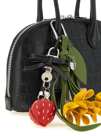 self-portrait Croc Leather Mini Toast Handbag Black