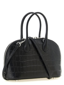 self-portrait Croc Leather Mini Toast Handbag Black
