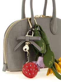 self-portrait Croc Leather Mini Toast Handbag Grey