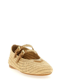 PRADA Crochet Ballet Flats Beige