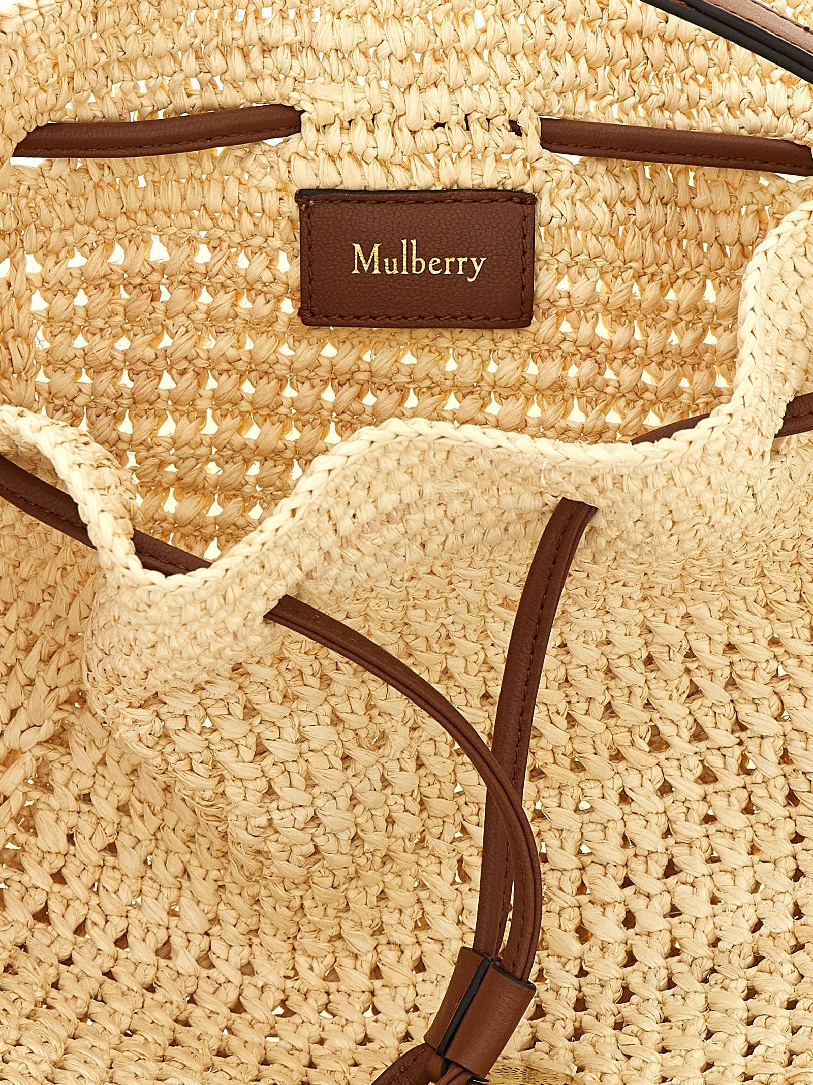 Mulberry Crochet Bucket Bag Beige