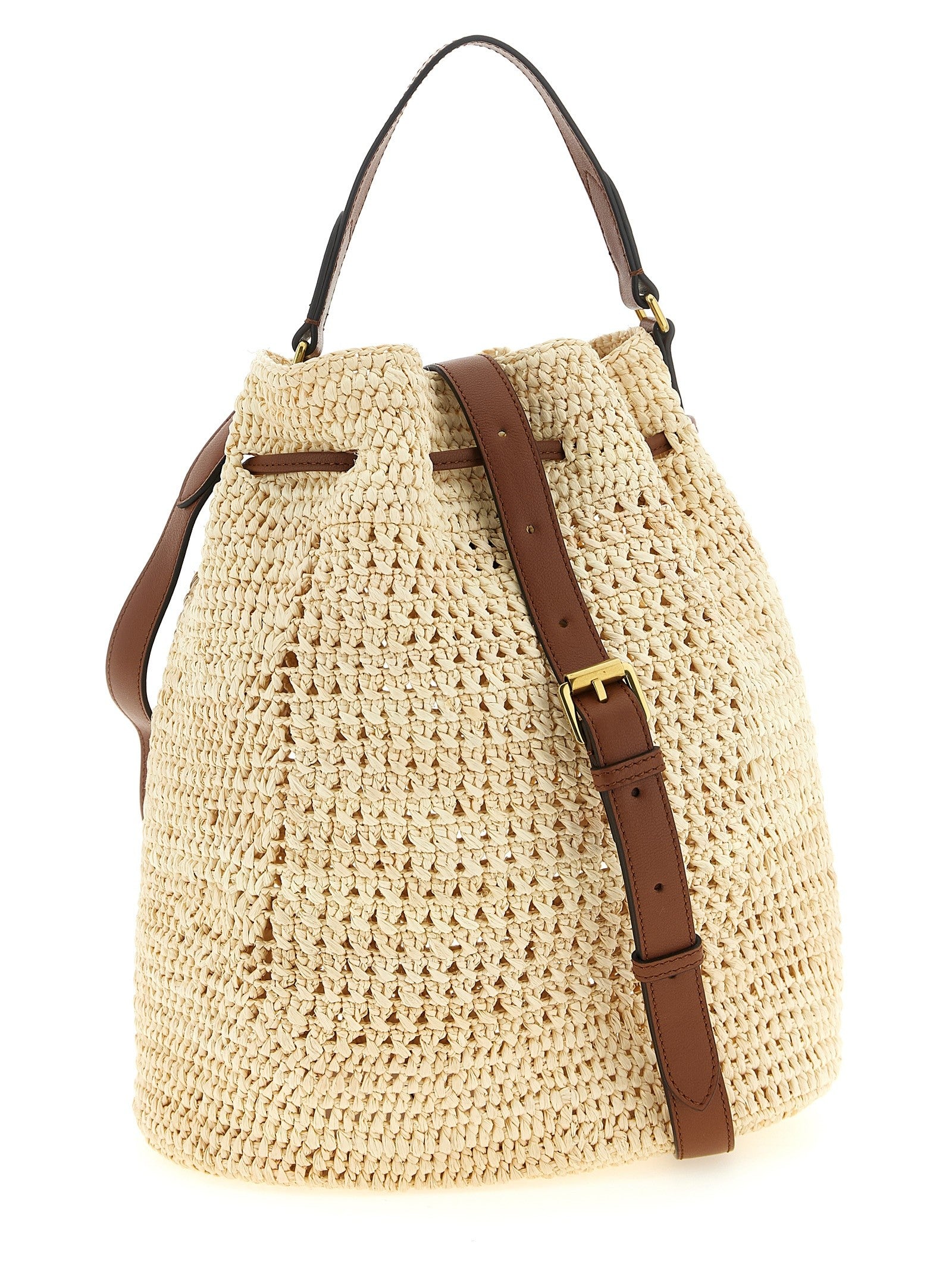 Mulberry Crochet Bucket Bag Beige