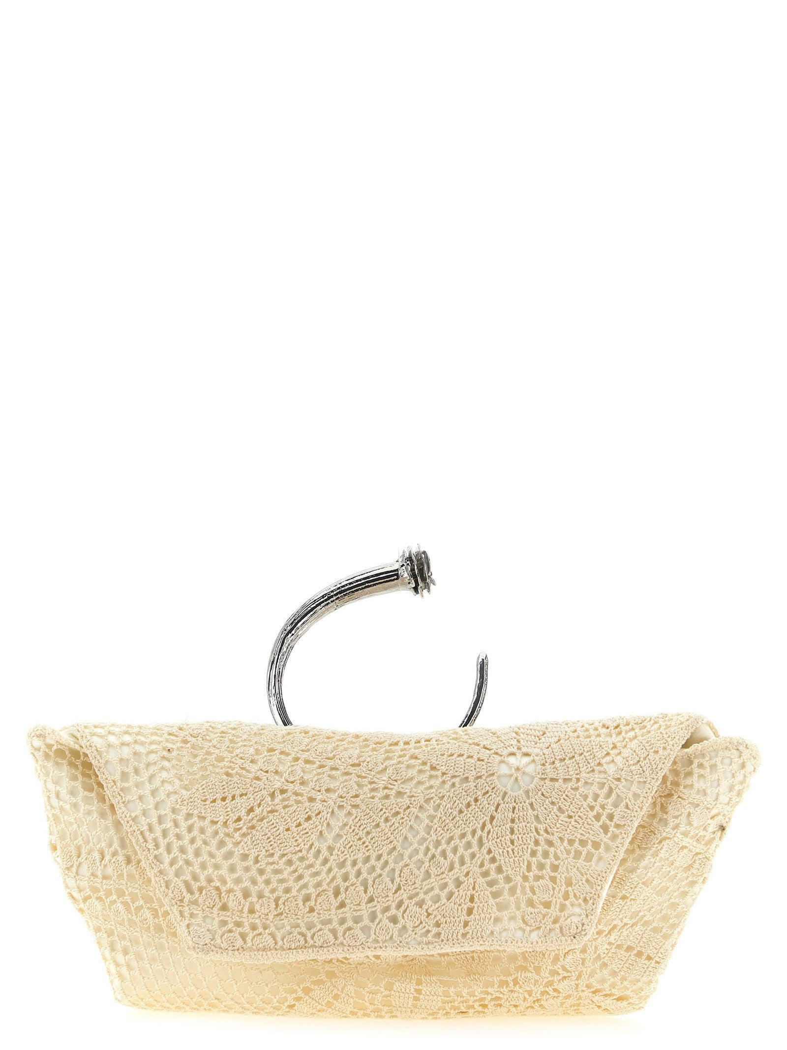 Magda Butrym Crochet Clutch White