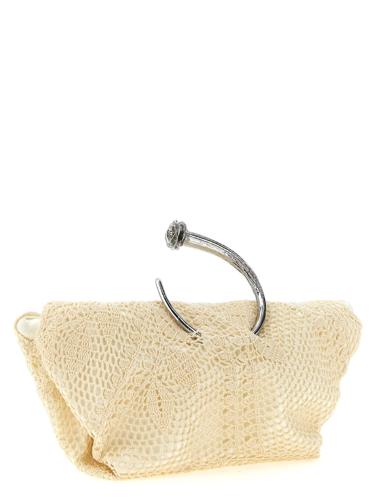 Magda Butrym Crochet Clutch White, view 2