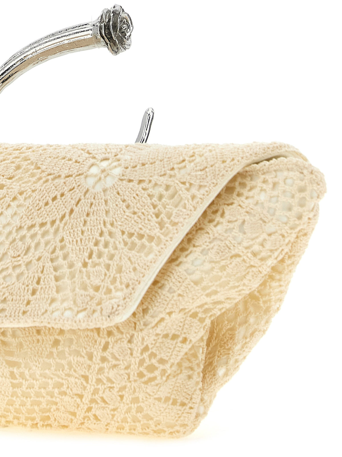 Magda Butrym Crochet Clutch White, view 3